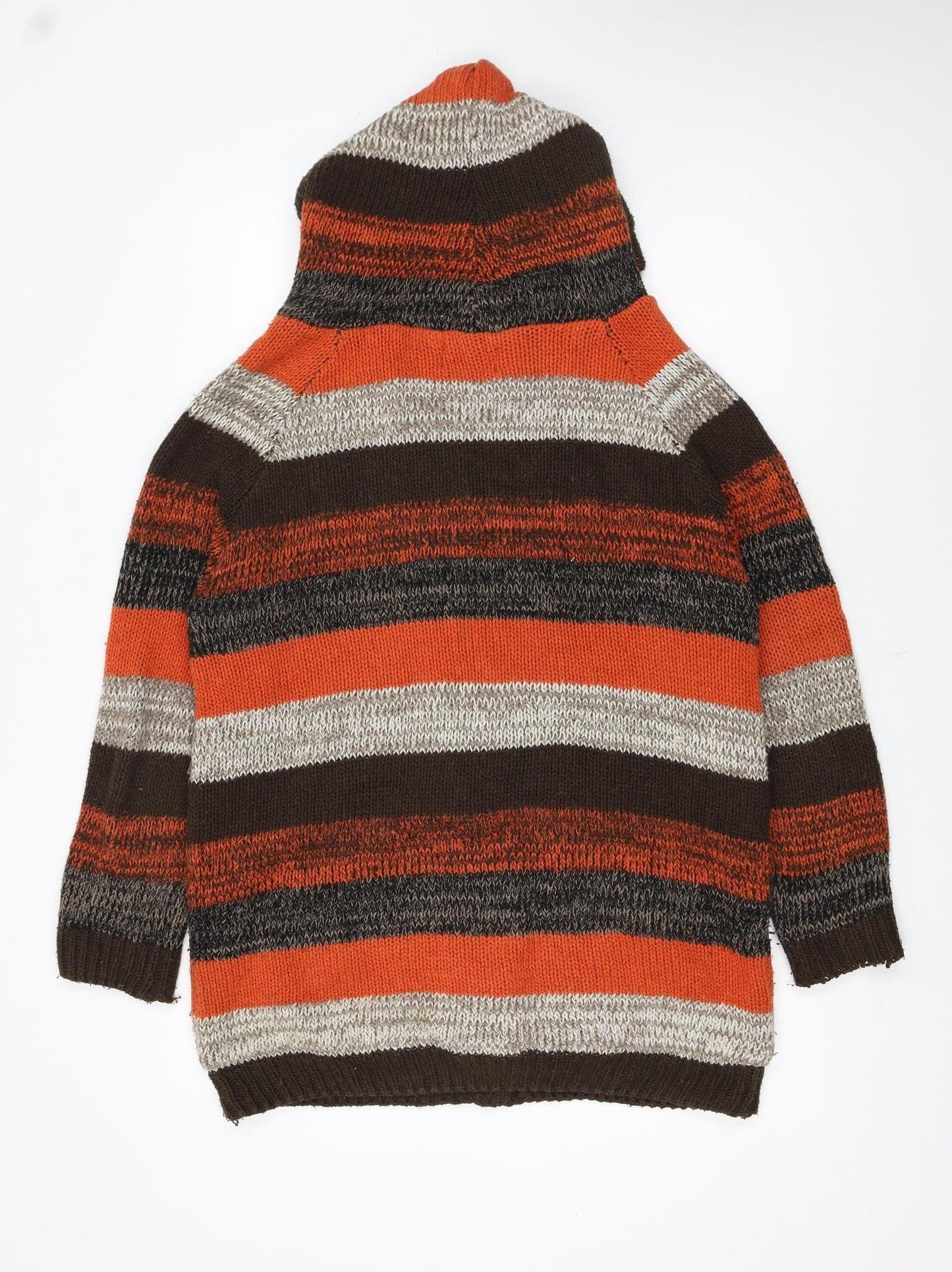 Apricot Women's Multicoloured Hooded Chunky Knit Cardigan UK 8