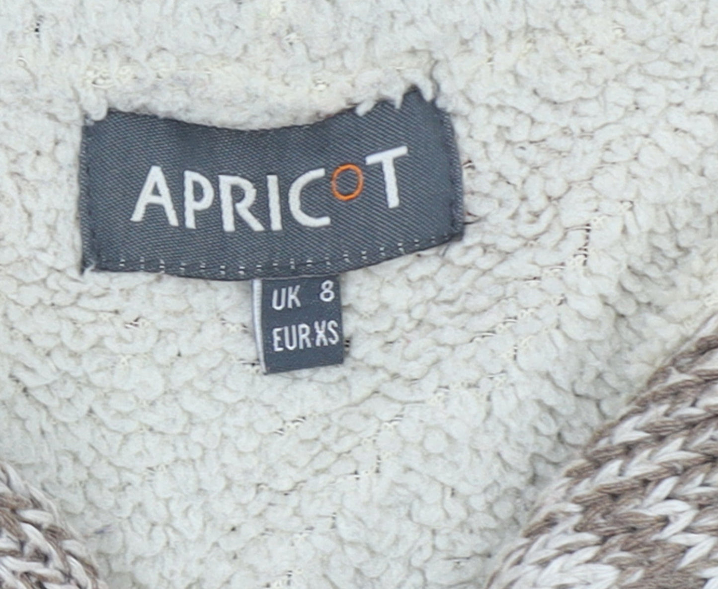 Apricot Women's Multicoloured Hooded Chunky Knit Cardigan UK 8