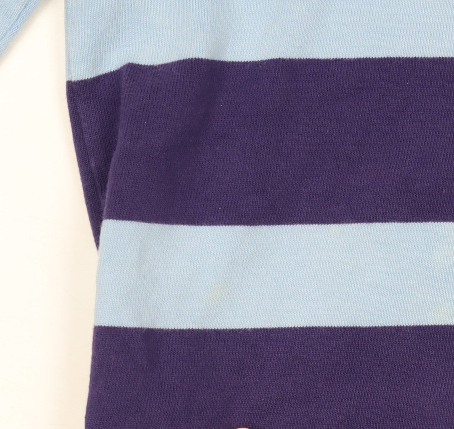 Boden Men’s Blue Striped Long Sleeve Rugby Polo Shirt Size S