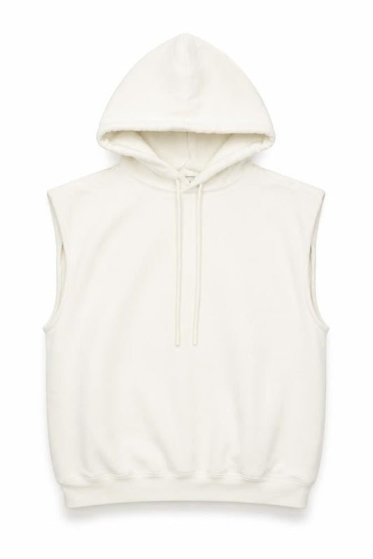 Sweaty Betty Women's Ivory Sleeveless Hoodie XS Cotton Blend