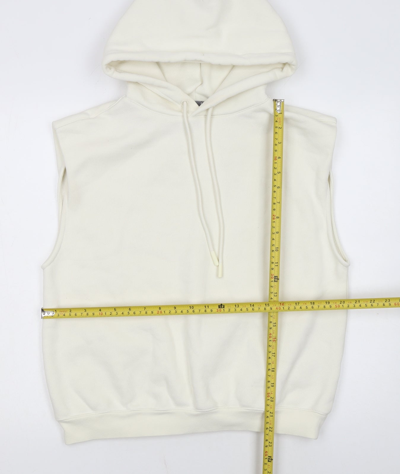 Sweaty Betty Women's Ivory Sleeveless Hoodie XS Cotton Blend