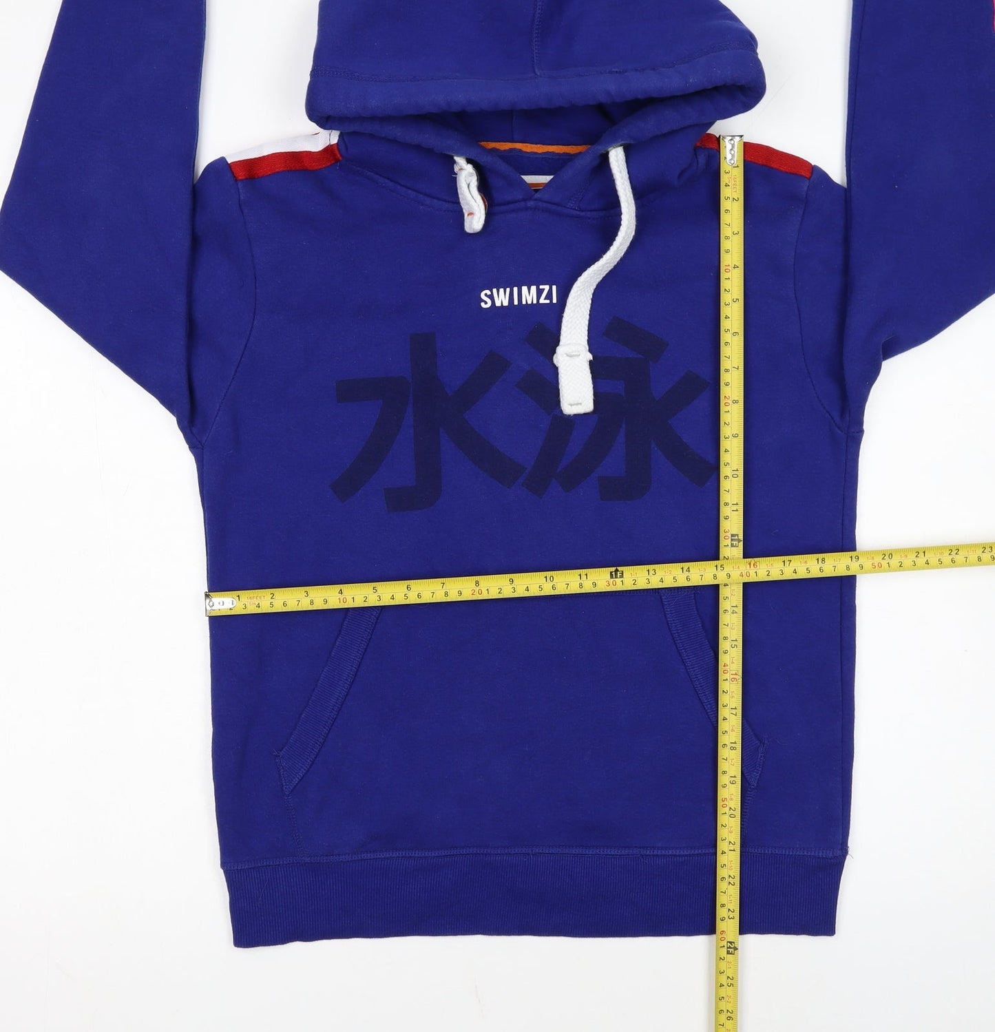 Swimzi Men’s Blue XS Pullover Hoodie Sports Graphic Cotton Mix