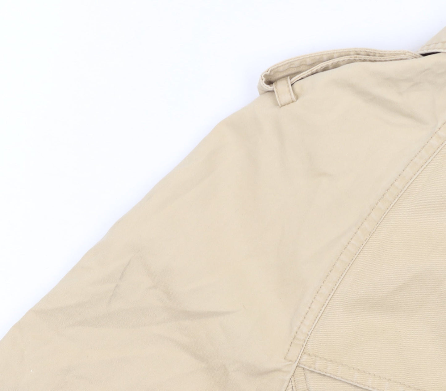 Zara Woman Beige Trench Coat Women's Size 12 Belted Cotton