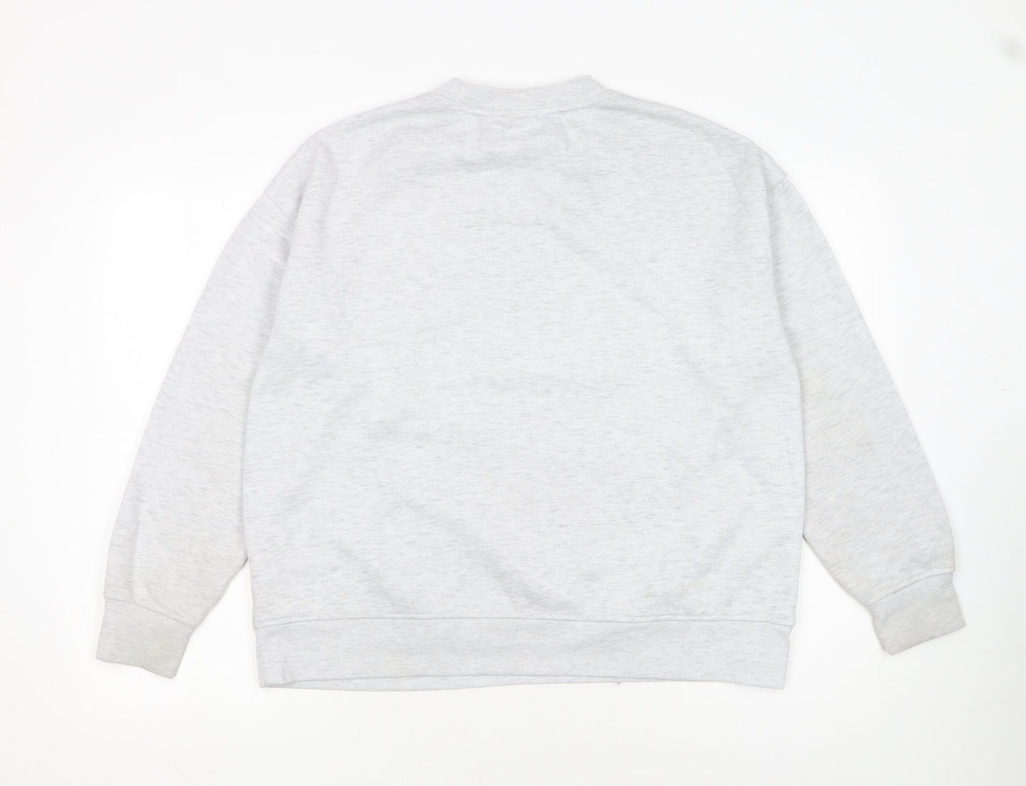 Disney Women Grey Stitch Sweatshirt Size 12/14 Crew Neck Pullover