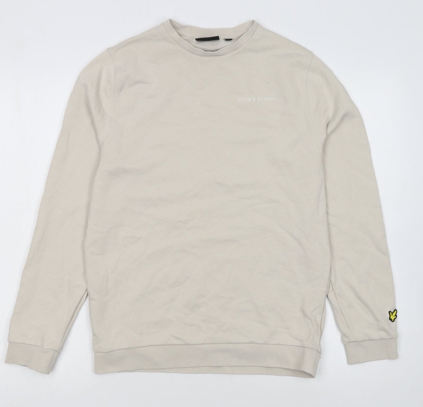 Lyle & Scott Boys Beige Cotton Crew Neck Logo Sweatshirt 14-15 Years