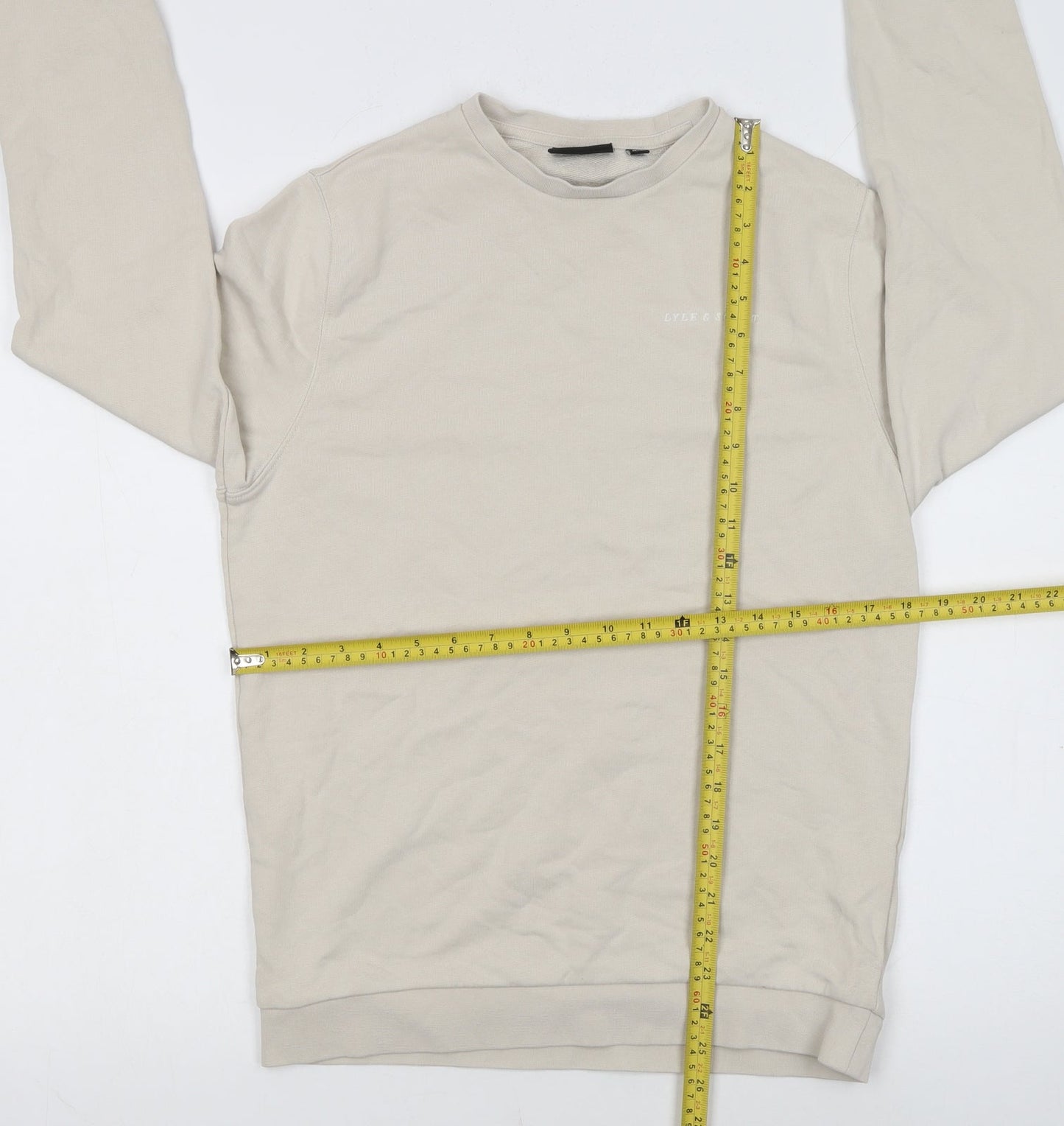 Lyle & Scott Boys Beige Cotton Crew Neck Logo Sweatshirt 14-15 Years