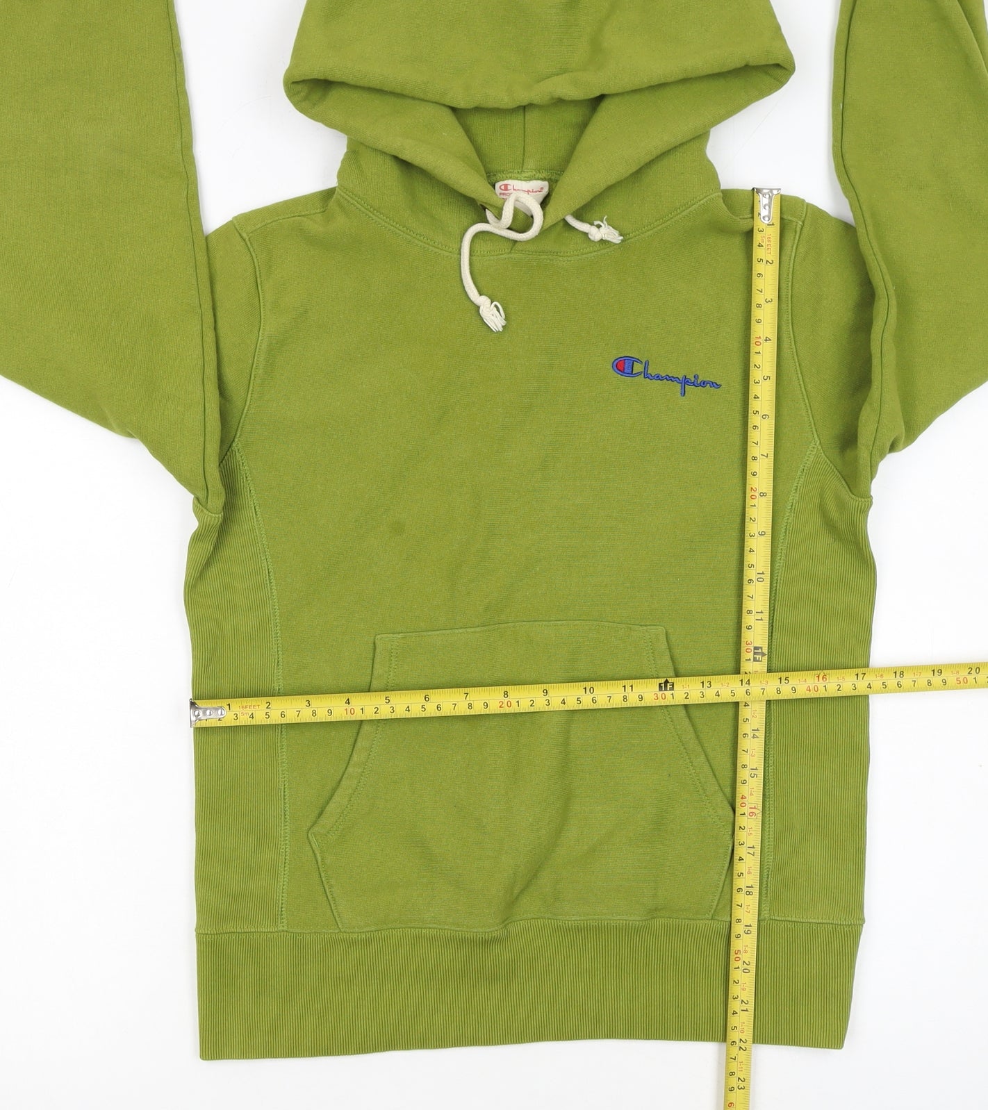 Champion Women's Green Pullover Hoodie Small Reverse Weave Warm Up