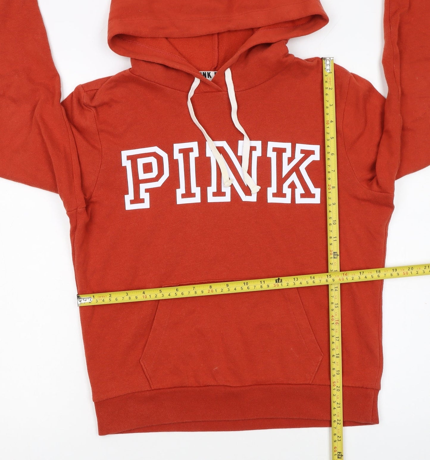 Victoria's Secret PINK Women's Red Pullover Hoodie Size S Cotton Blend