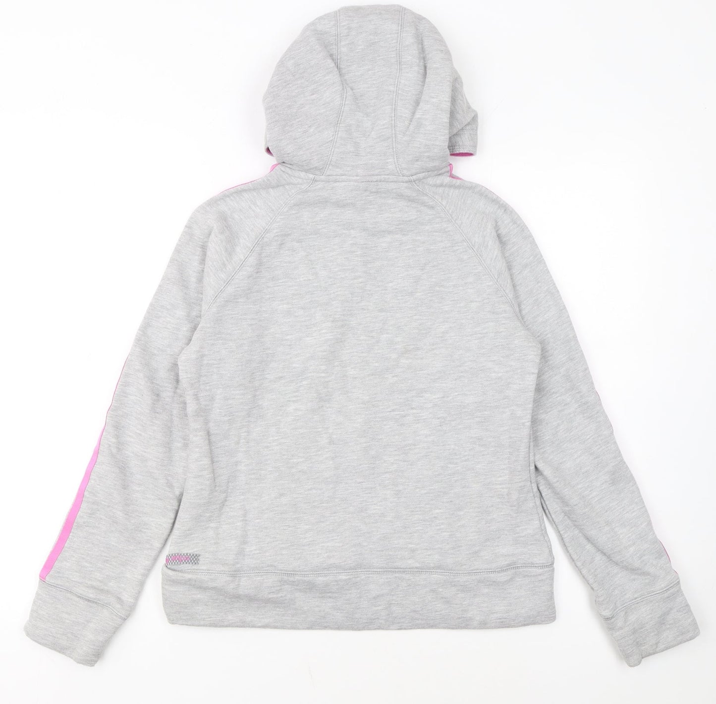 Adidas Womens Grey Pink Hooded Pullover Hoodie Size 12