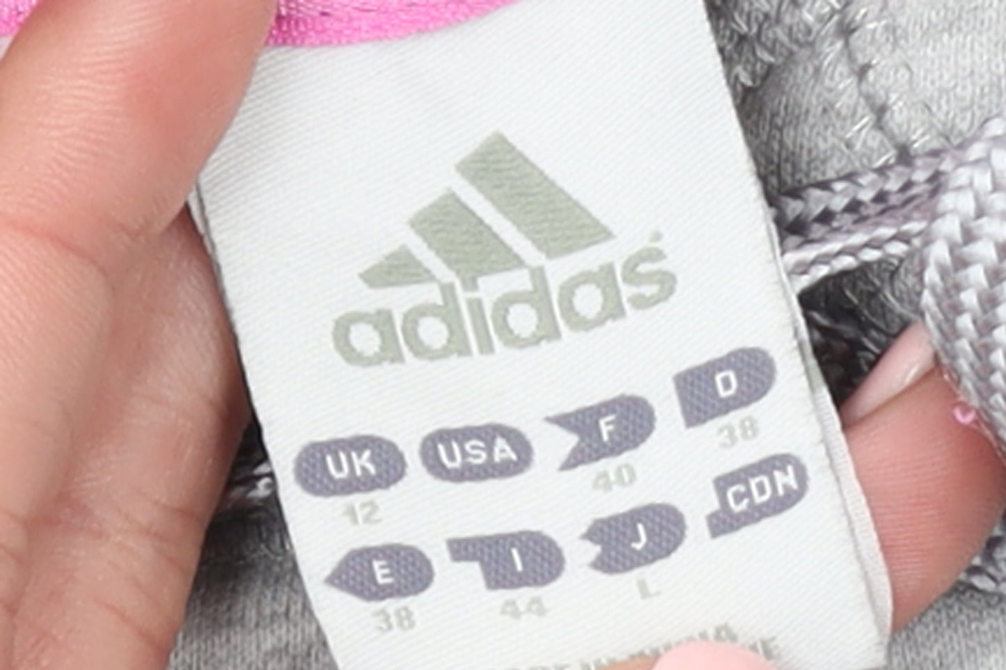 Adidas Womens Grey Pink Hooded Pullover Hoodie Size 12
