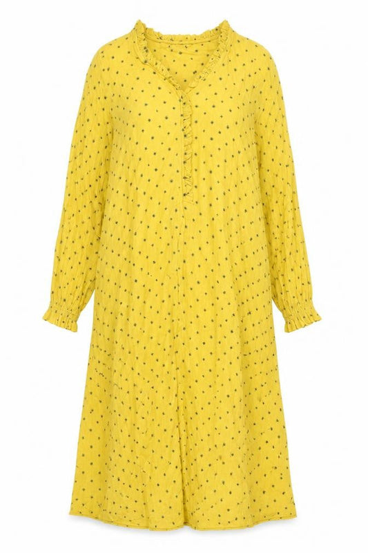 Marks & Spencer Women's Yellow A-Line Midi Dress Size S