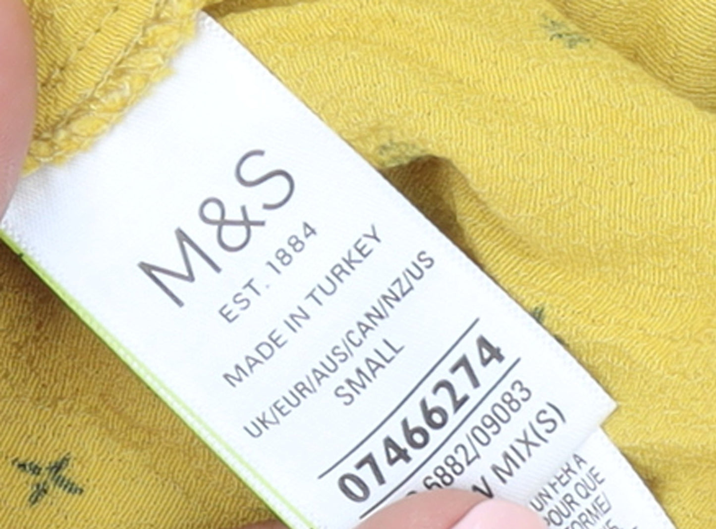 Marks and Spencer Women's Yellow A-Line Midi Dress Size S