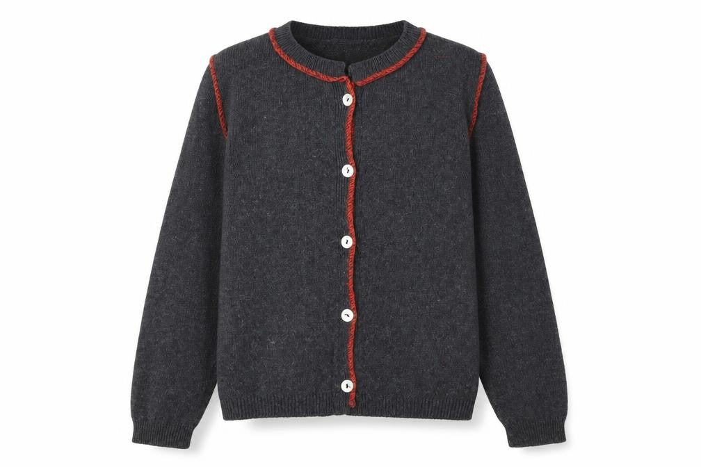 Renatta & Go Women's Grey Wool Cardigan S Buttoned Knit Jumper