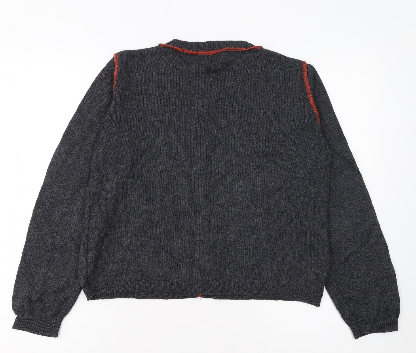 Renatta & Go Women's Grey Wool Cardigan S Buttoned Knit Jumper