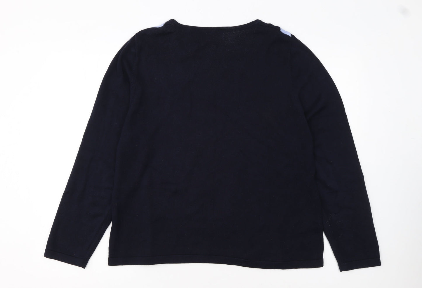 CC Womens Multicoloured XL Geometric Knit Long Sleeve Pullover Jumper