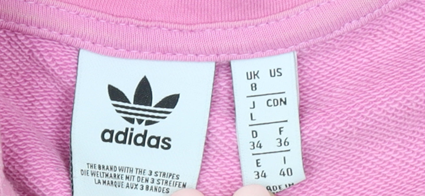 Adidas Women's Pink Full Zip Hoodie Size 8 Rhinestone Logo