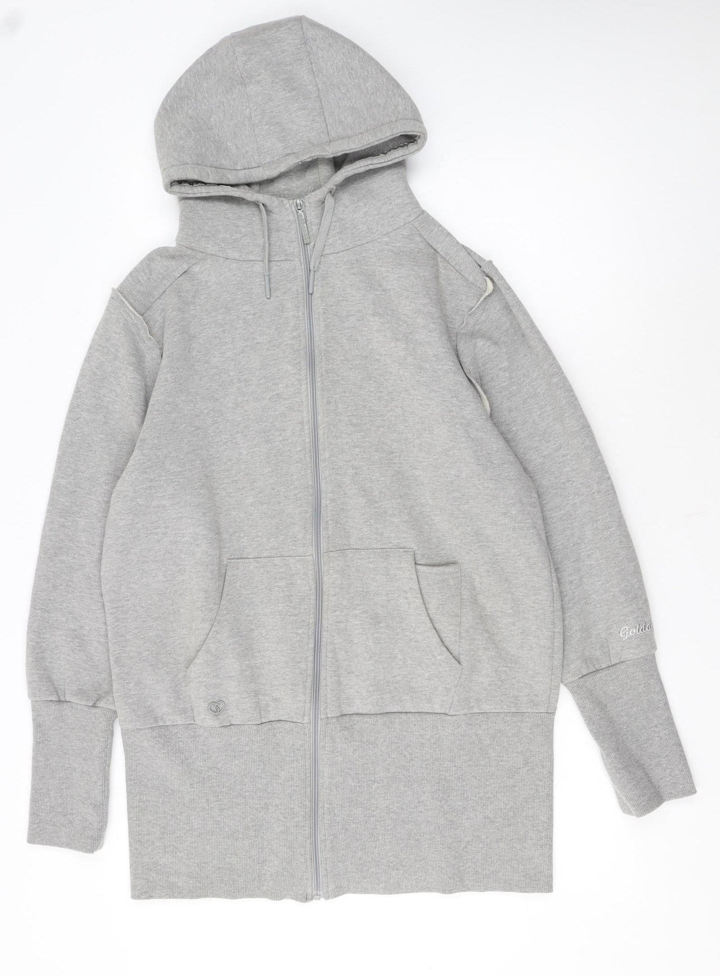 Golddigga Women Grey Size 16 Full Zip Hoodie Sweatshirt