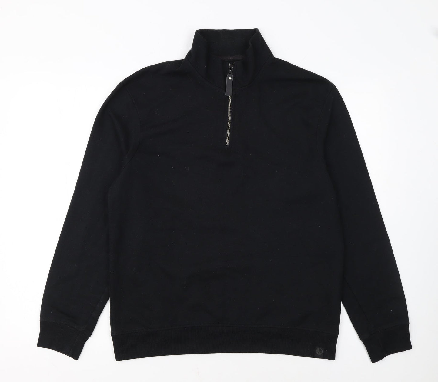 Soul Star Men's Black 1/2 Zip High Neck Fleece Sweatshirt Size M