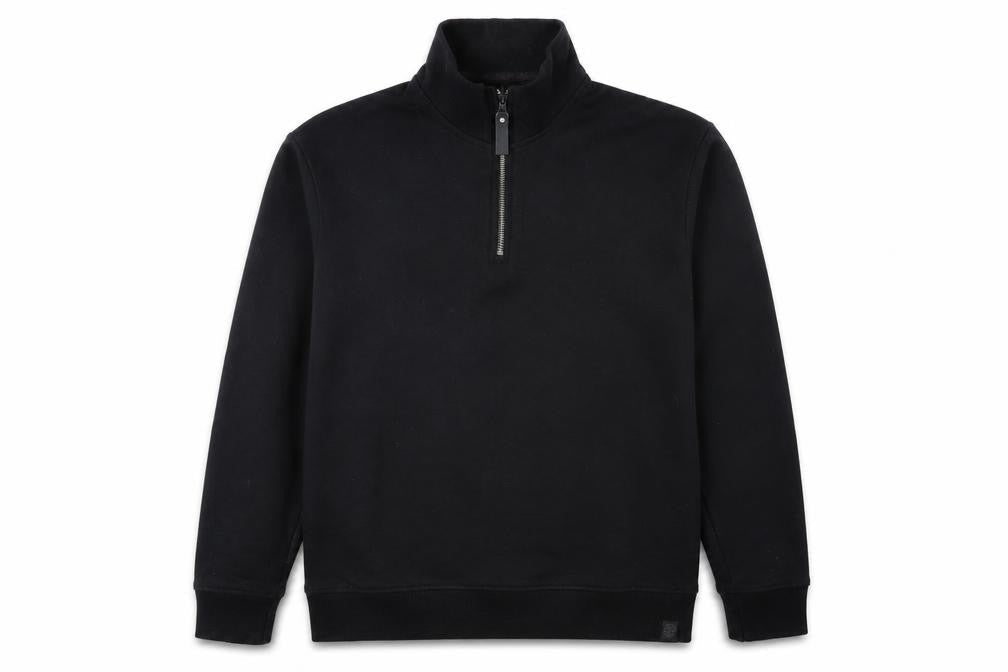 Soul Star Men's Black 1/2 Zip High Neck Fleece Sweatshirt Size M