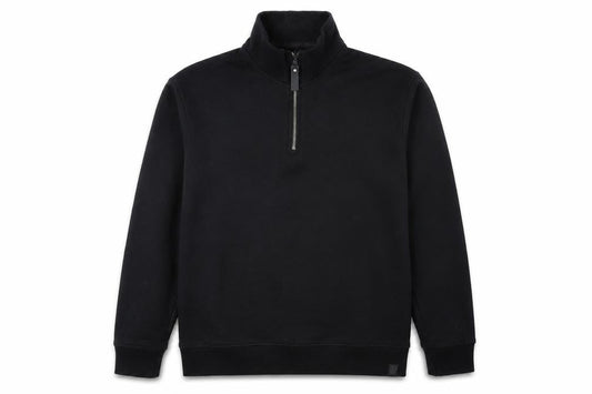 Soul Star Men's Black 1/2 Zip High Neck Fleece Sweatshirt Size M