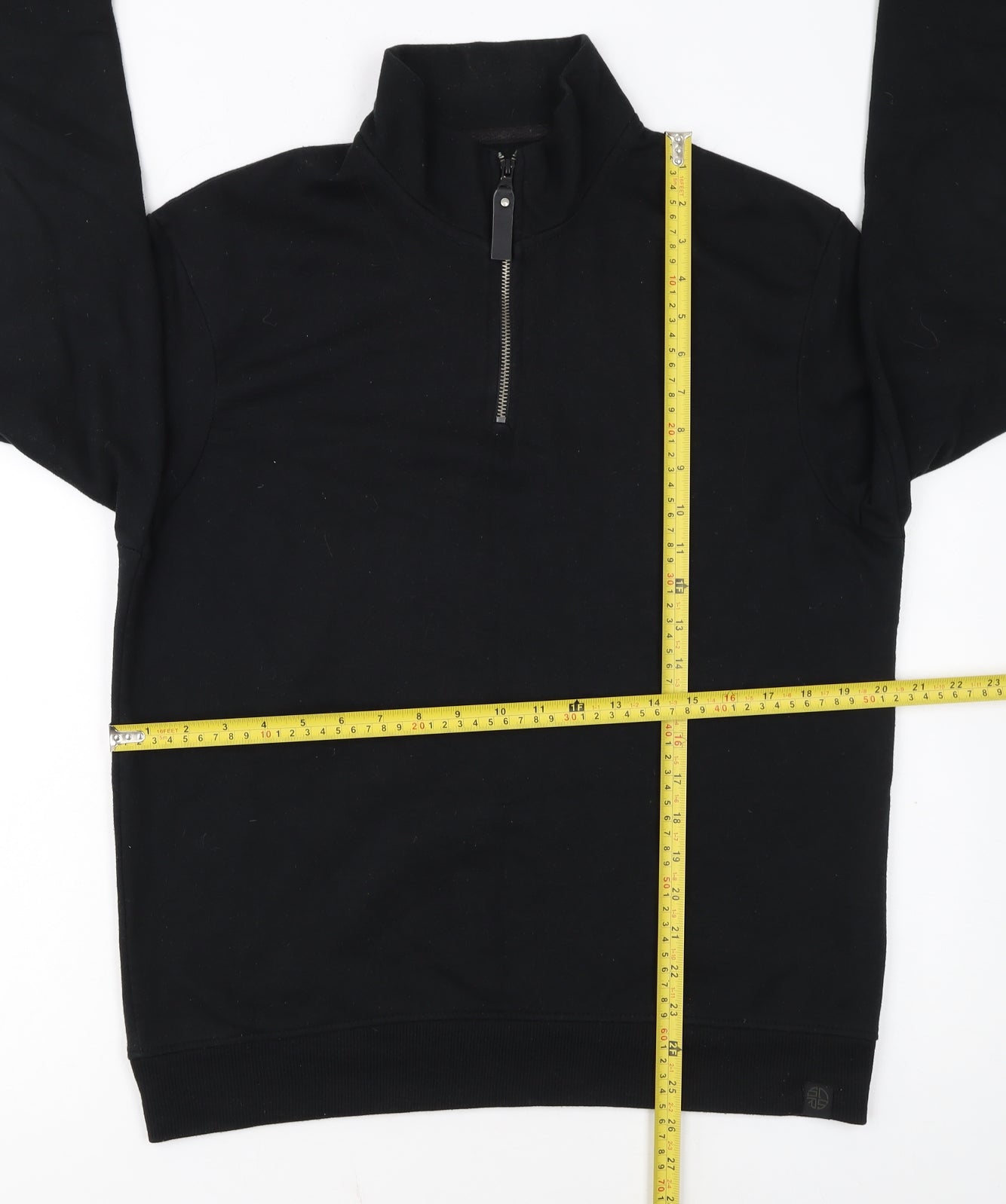 Soul Star Men's Black 1/2 Zip High Neck Fleece Sweatshirt Size M