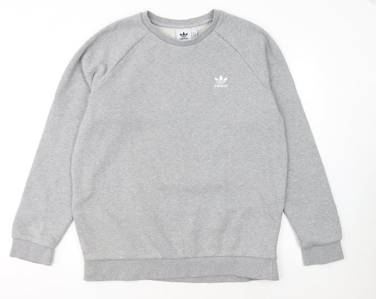 Adidas Mens Grey Regular Fit Crew Neck Sweatshirt M