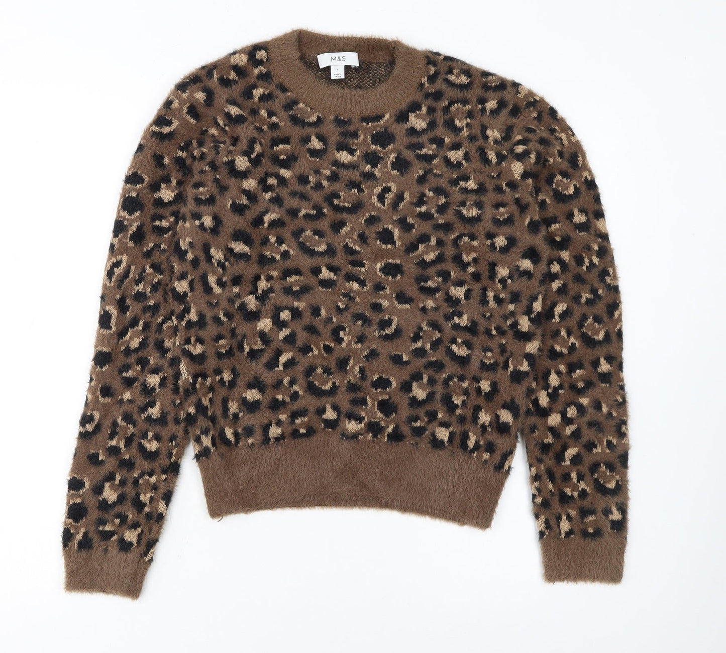 Marks and Spencer Women’s Brown Leopard Print Knit Jumper Size S