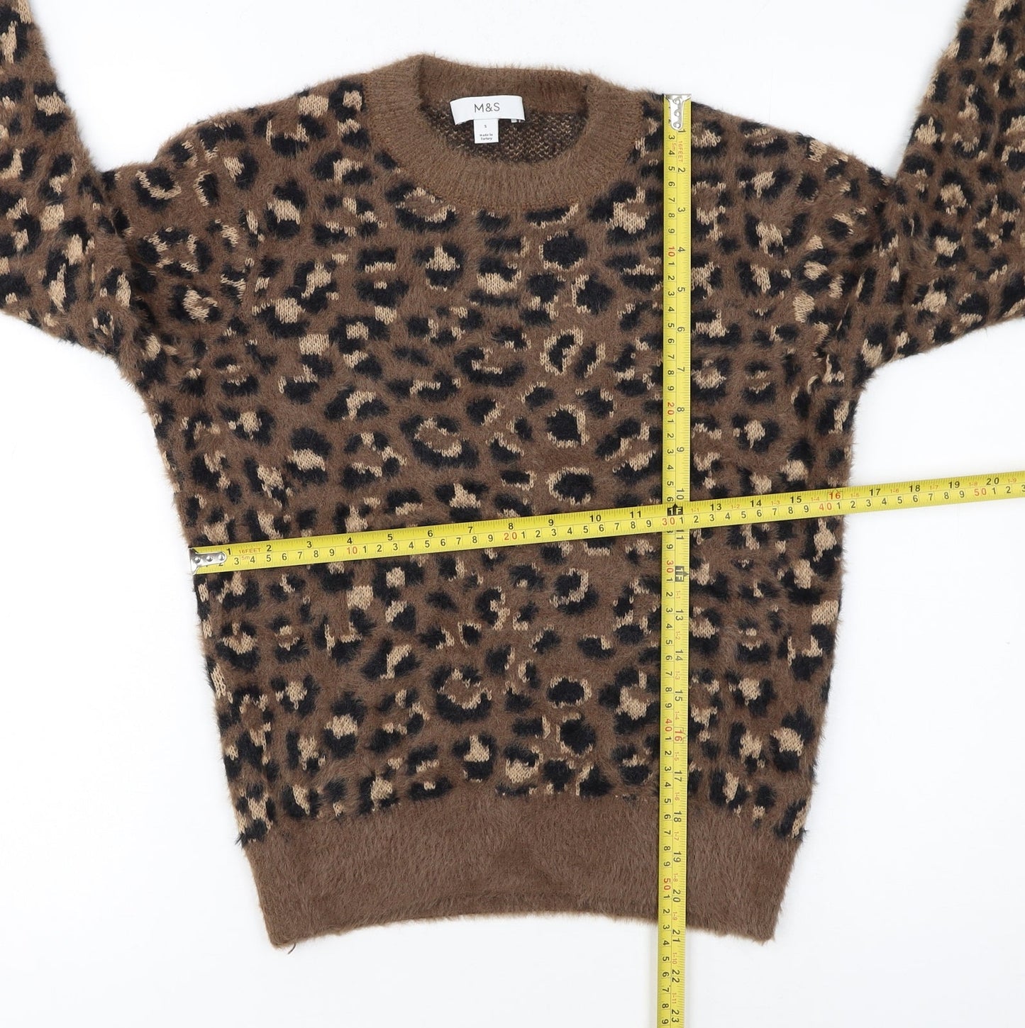 Marks and Spencer Women’s Brown Leopard Print Knit Jumper Size S