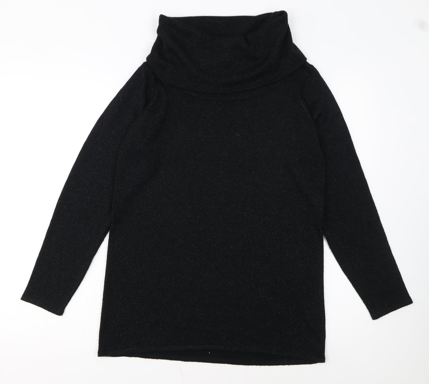 Style by EWM Women's Black Roll Neck Long Sleeve Pullover Jumper Size S
