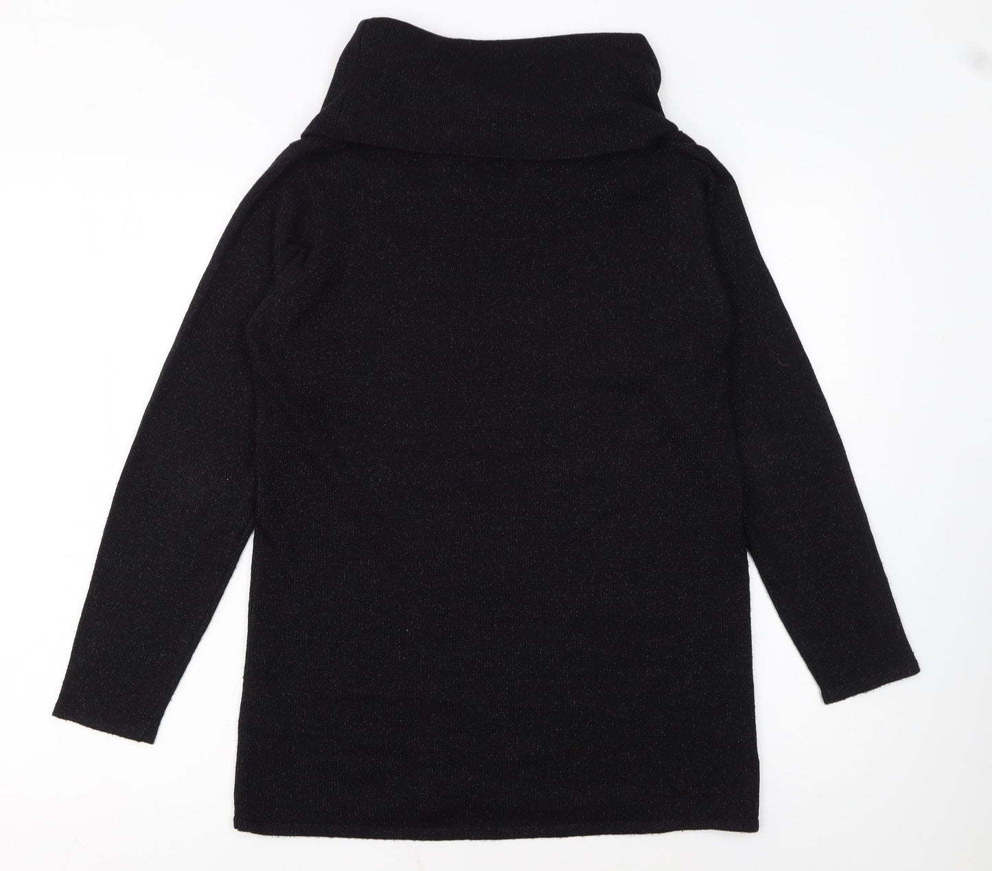 Style by EWM Women's Black Roll Neck Long Sleeve Pullover Jumper Size S