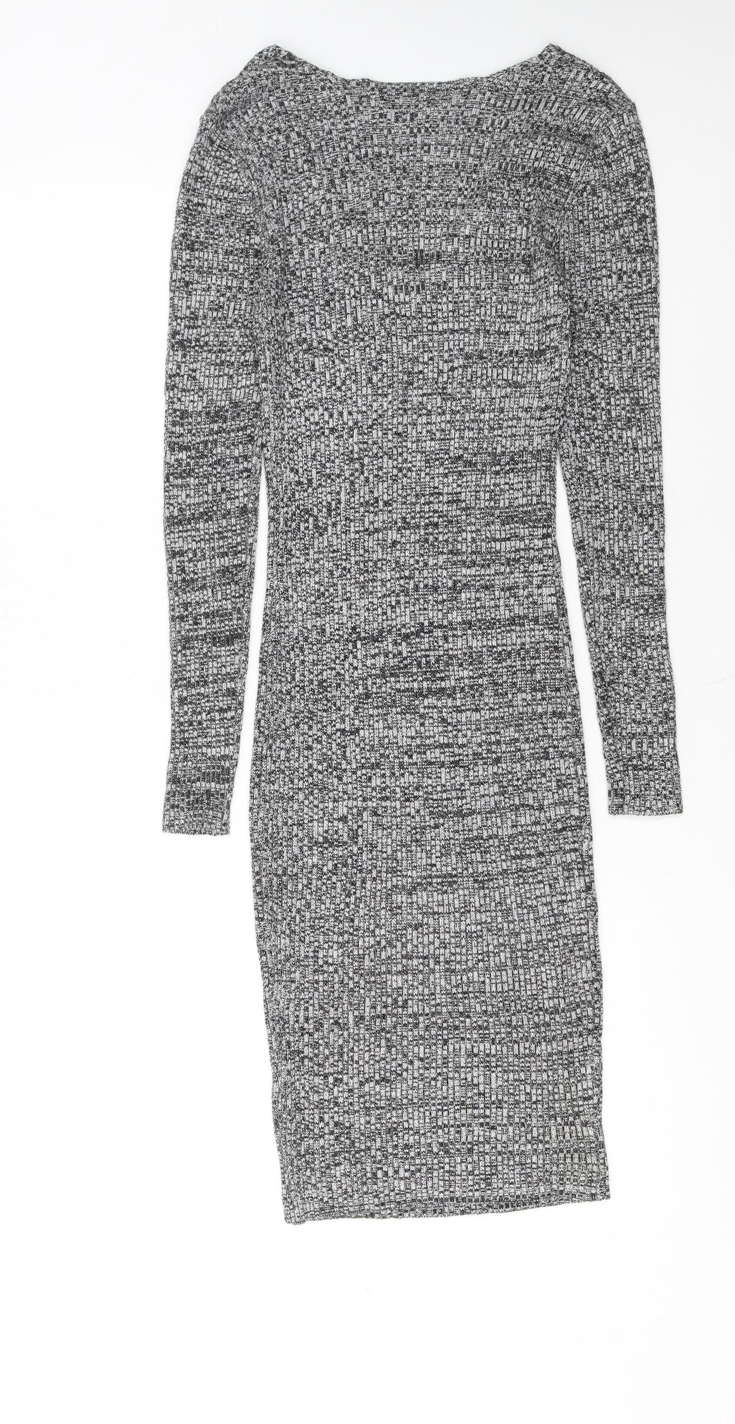 Miss Selfridge Women’s Grey Knit Bodycon Dress Size 8