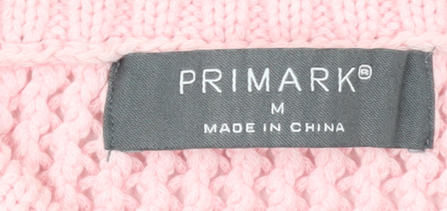 Primark Women Pink Knit Crew Neck Sleeveless Vest Jumper M