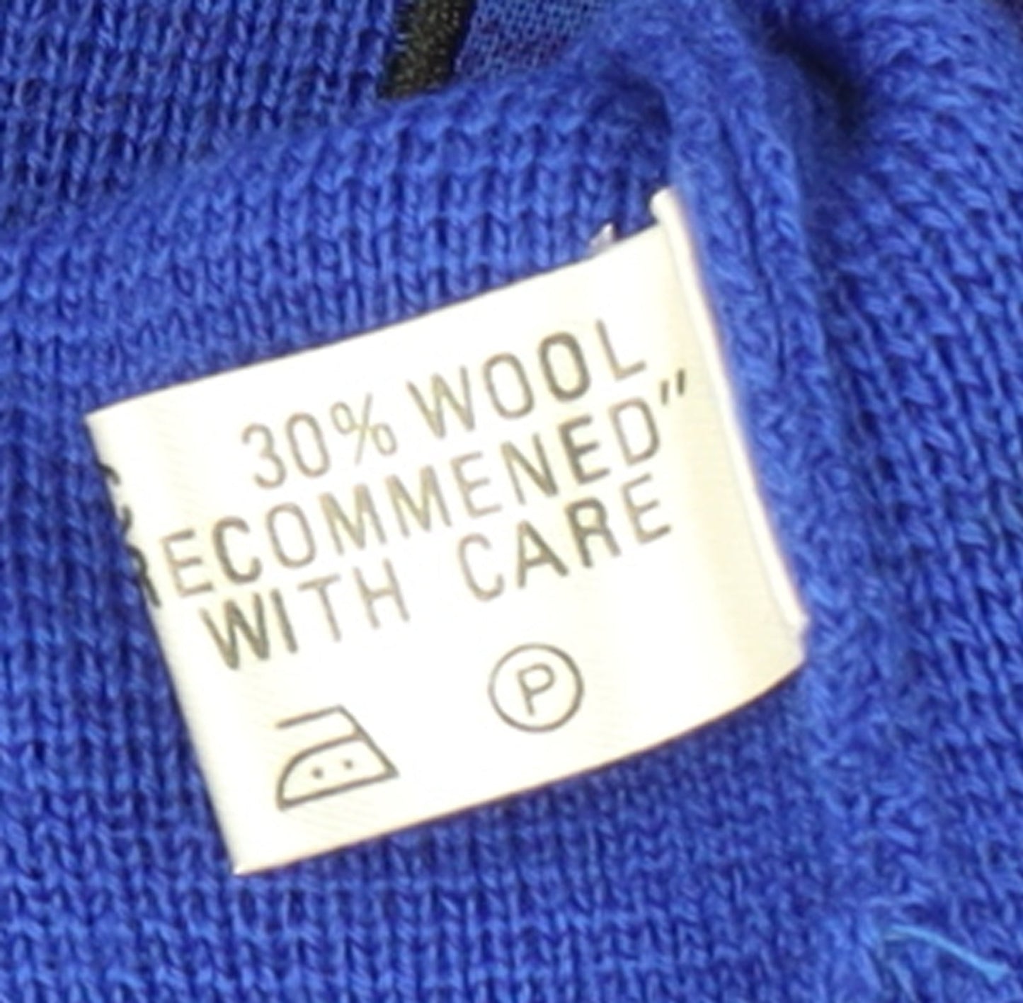 C&D Women’s Blue Wool Cardigan Size 12 V-Neck Geometric Classic Knit