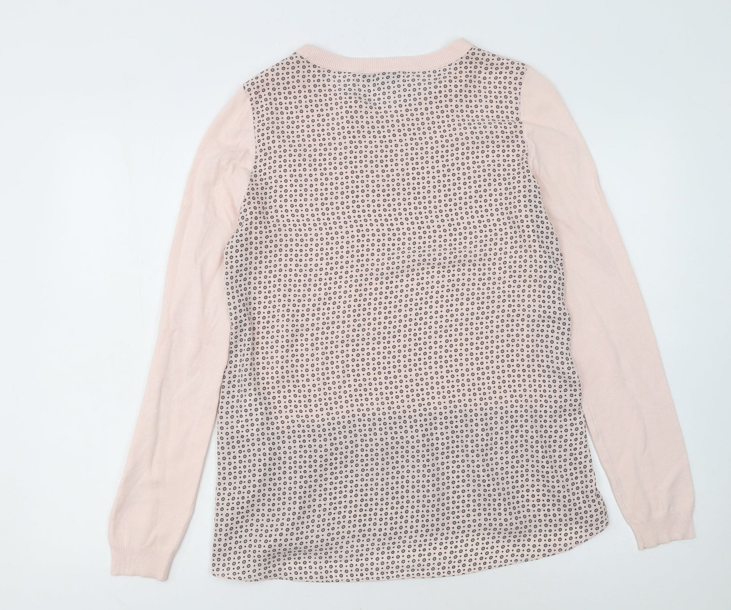 Next Women's Pink Crew Neck Long Sleeve Layered Pullover Jumper Size 8