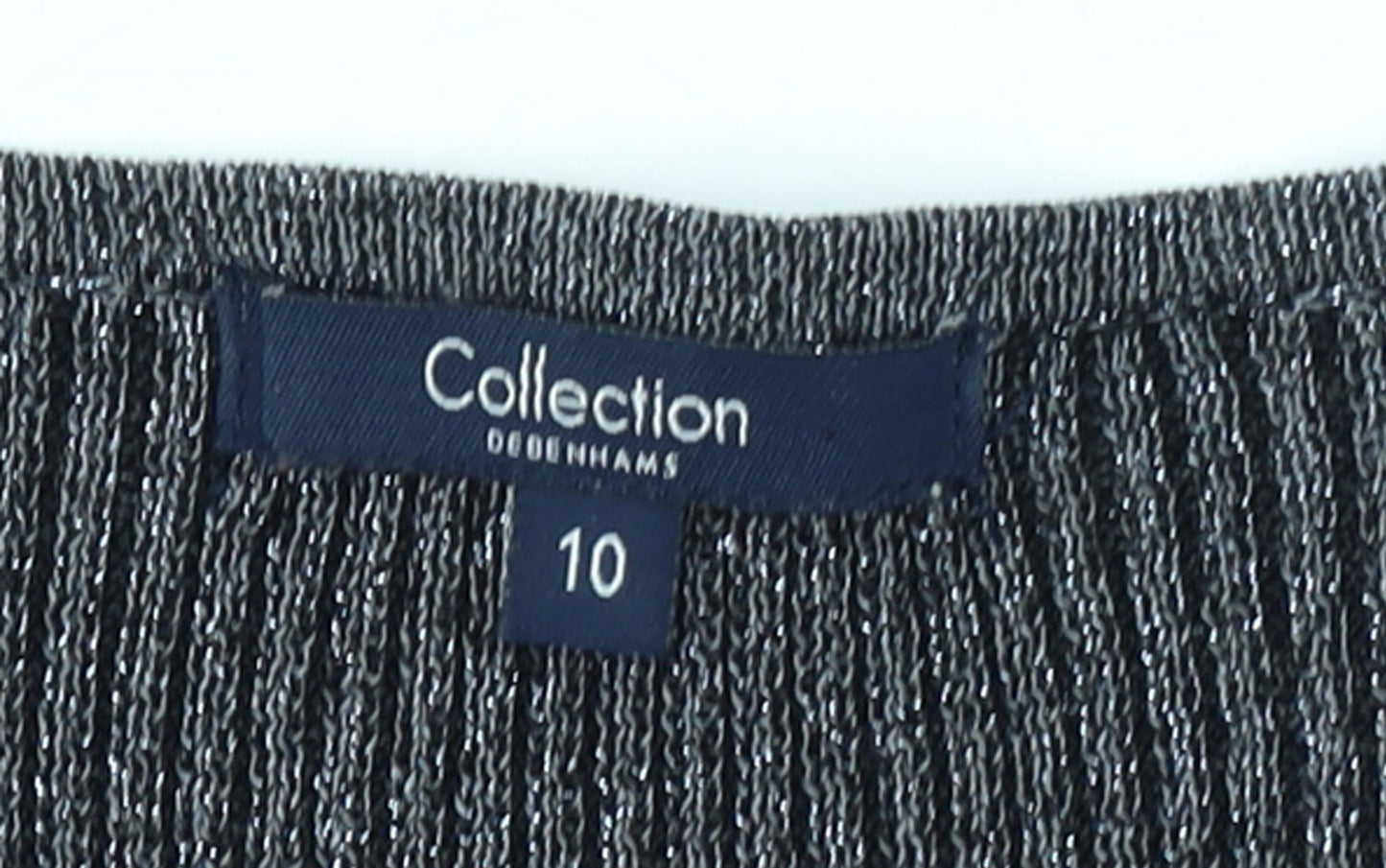 Debenhams Women Grey Size 10 V-Neck Knit Pullover Jumper