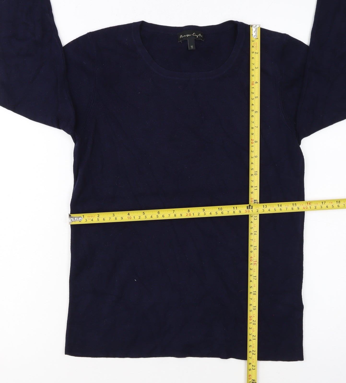 Phase Eight Women’s Blue Viscose Long Sleeve Pullover Jumper UK 12