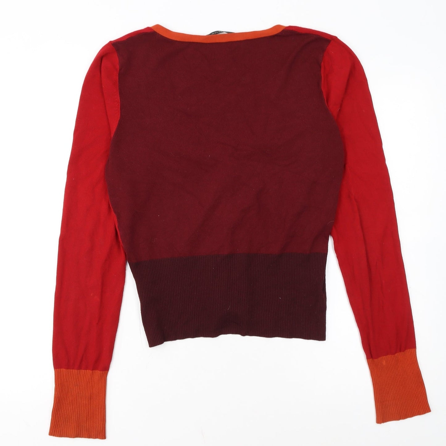 Expresso Womens Red V-Neck Long Sleeve Slim Cardigan L