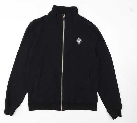 BE VIP Men’s Black XL Track Jacket Cotton Blend Zip Up