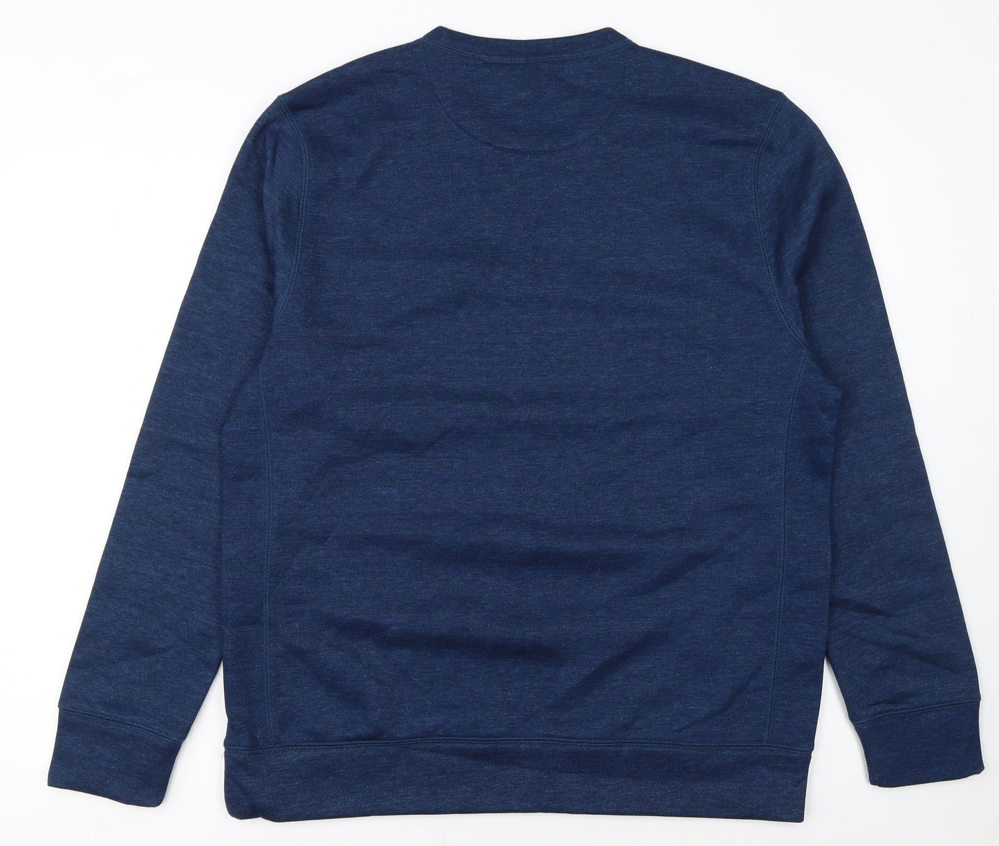 Matalan Mens Blue Pullover Sweatshirt Large Crew Neck Fleece Zip Pocket