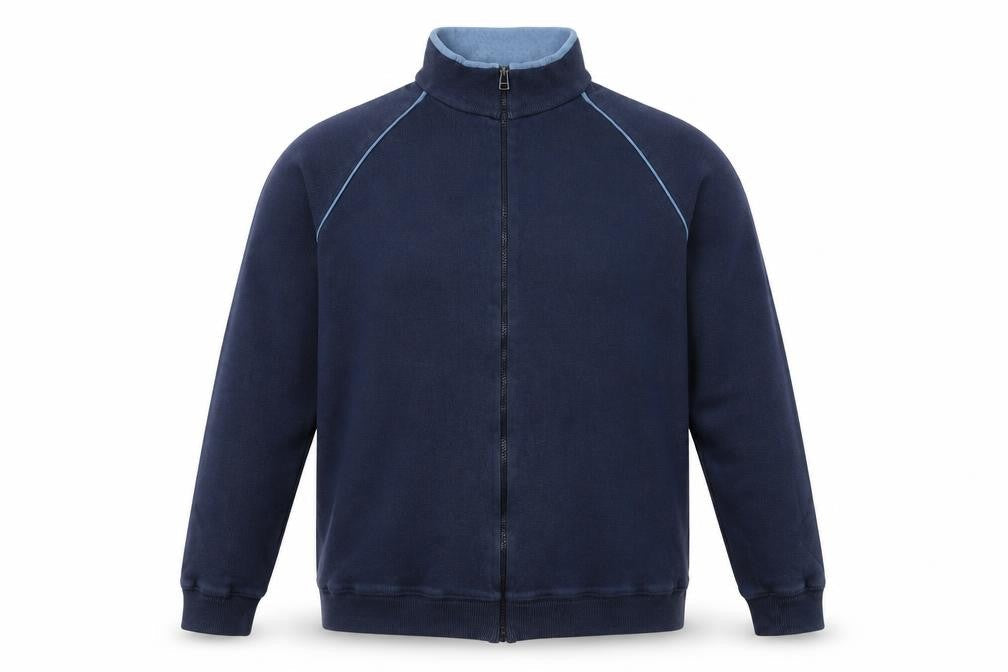 Petroleum Performance Men's Blue Full Zip Knit Jumper M
