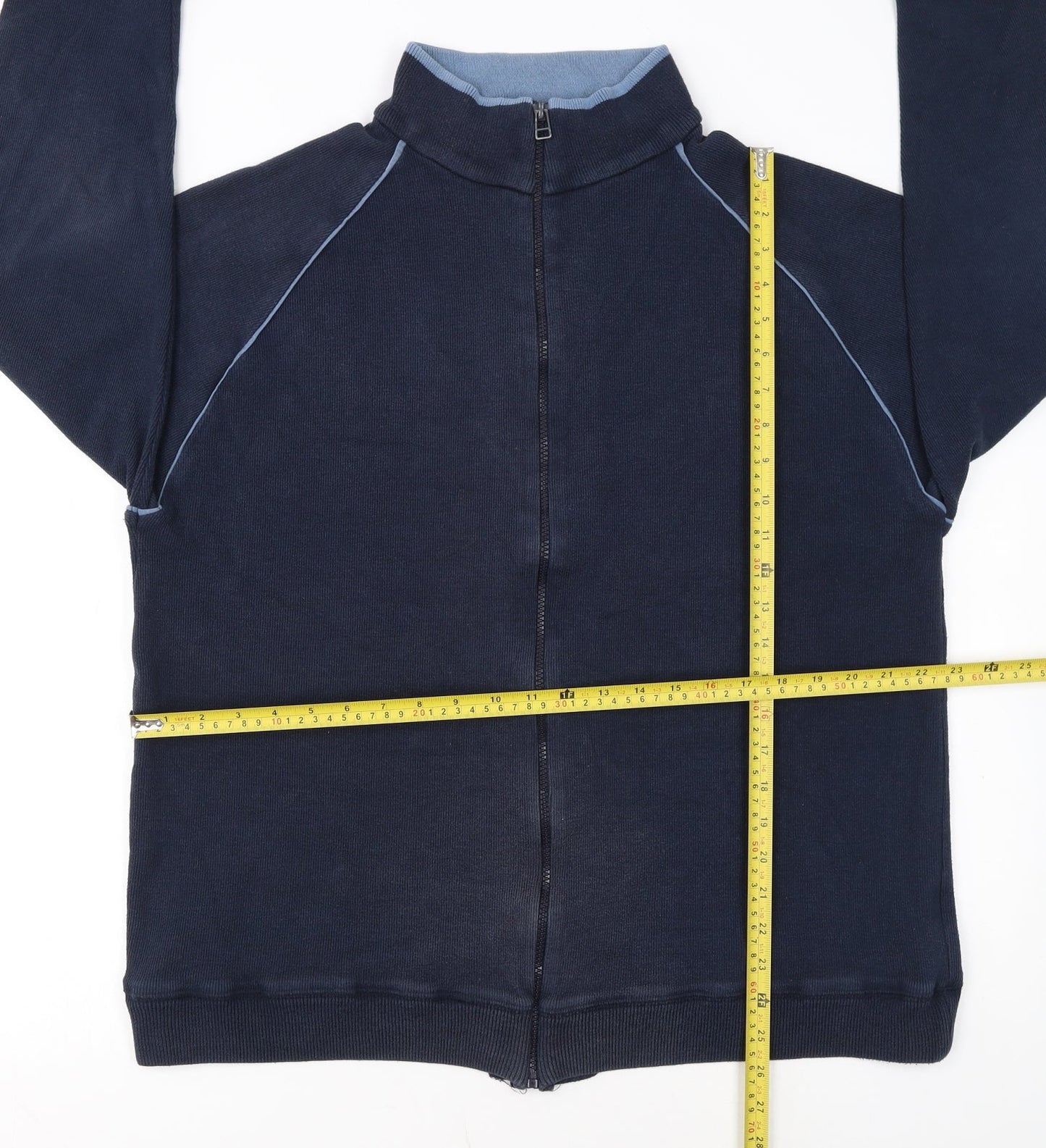 Petroleum Performance Men's Blue Full Zip Knit Jumper M