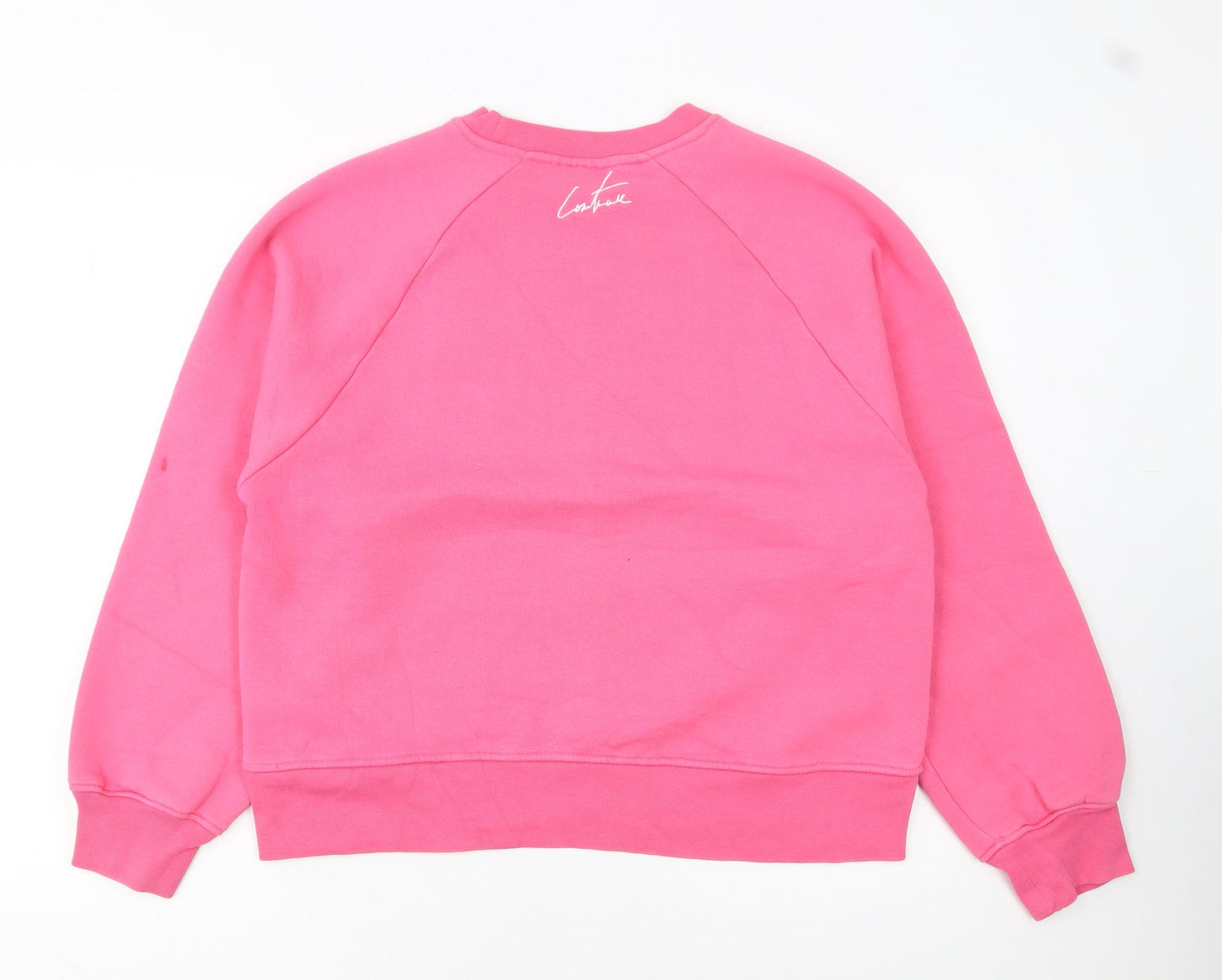 Couture Women's Pink Crew Neck Pullover Sweatshirt UK 8