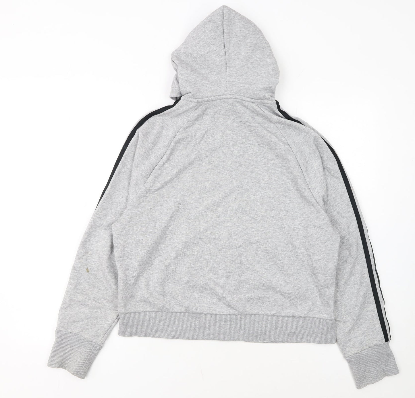 Adidas Womens Grey Full Zip Hoodie M 12-14 Hooded Sweatshirt