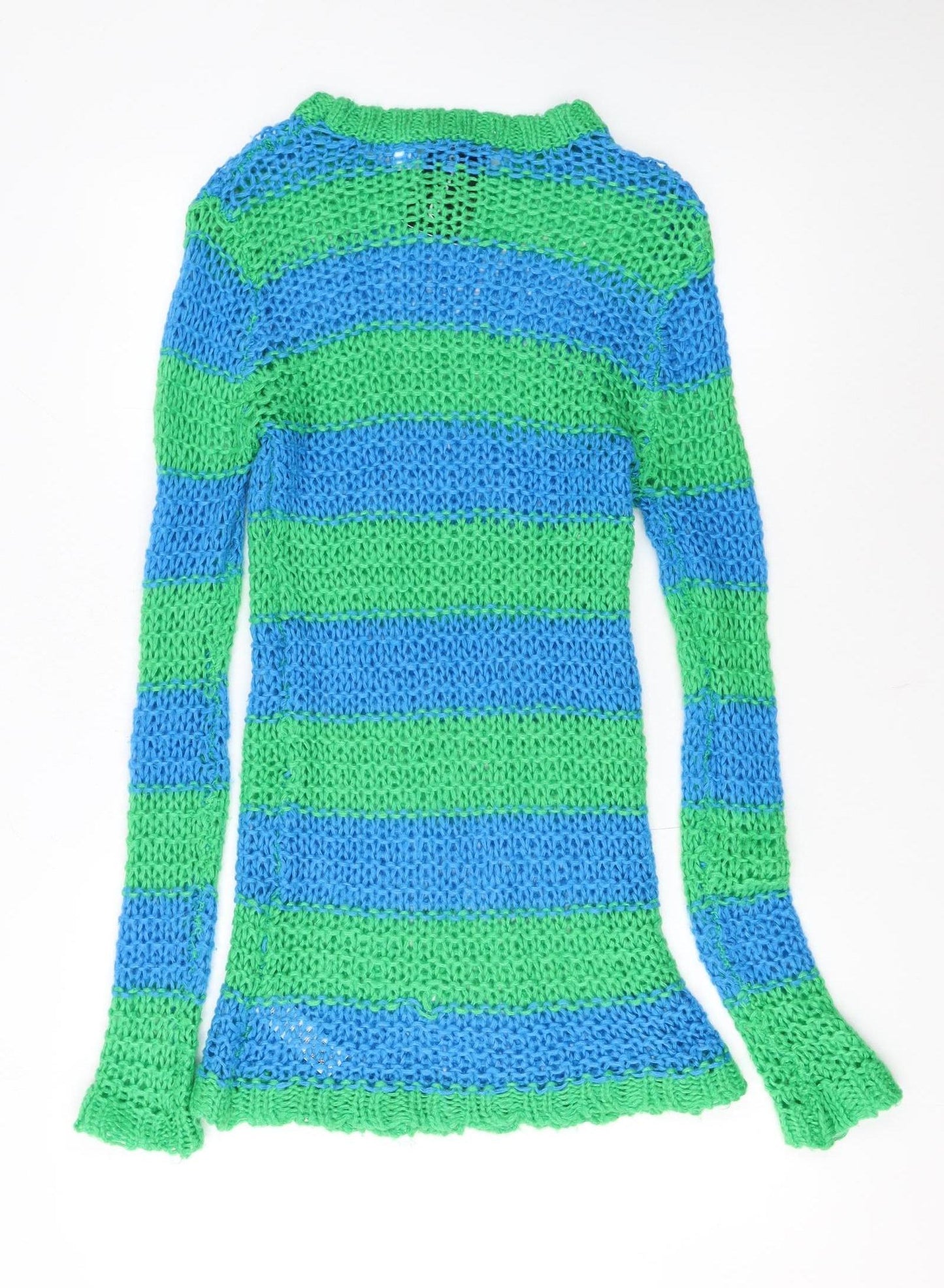 Collusion Women’s Blue Green Striped Knit Jumper Dress Size 12