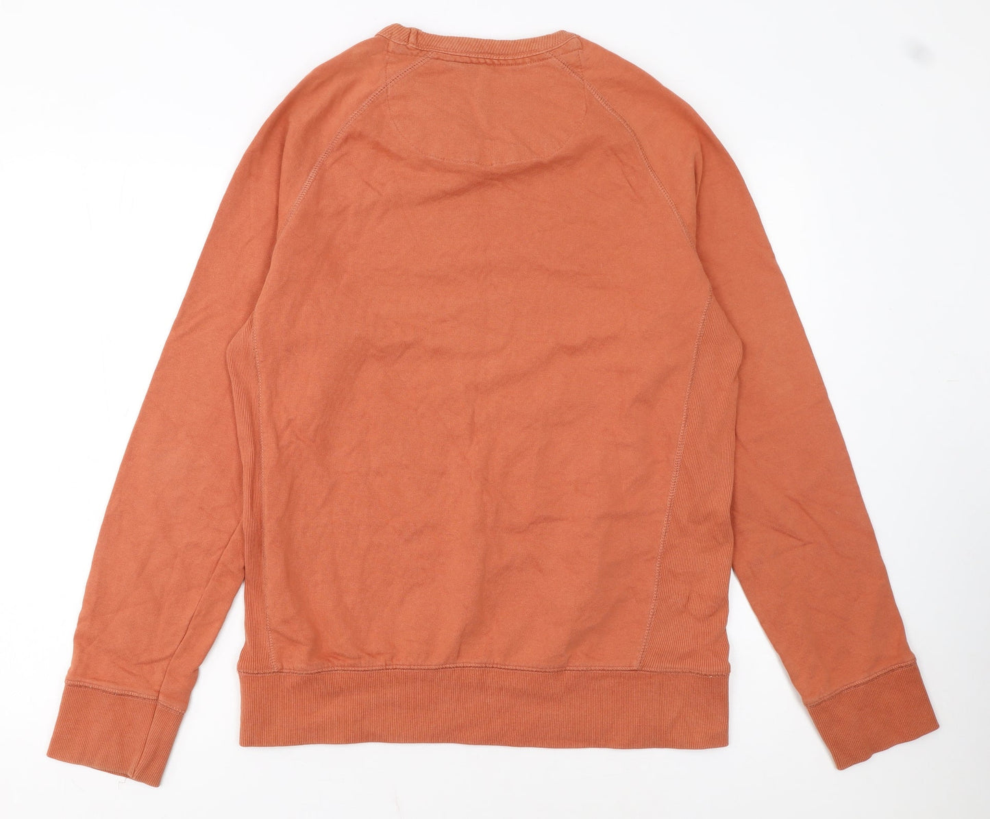 Jack & Jones Men's Orange Crew Neck Pullover Sweatshirt L Graphic Print