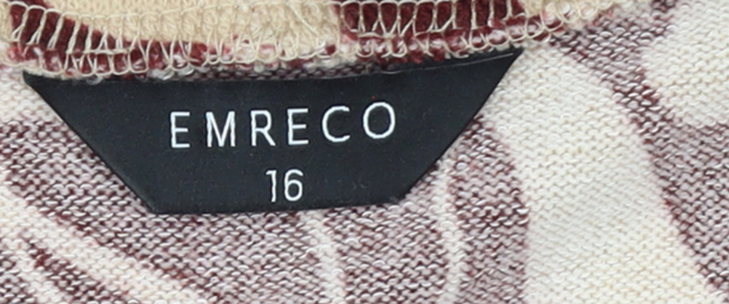 Emreco Women Brown Floral Cowl Neck Pullover Jumper Size 16