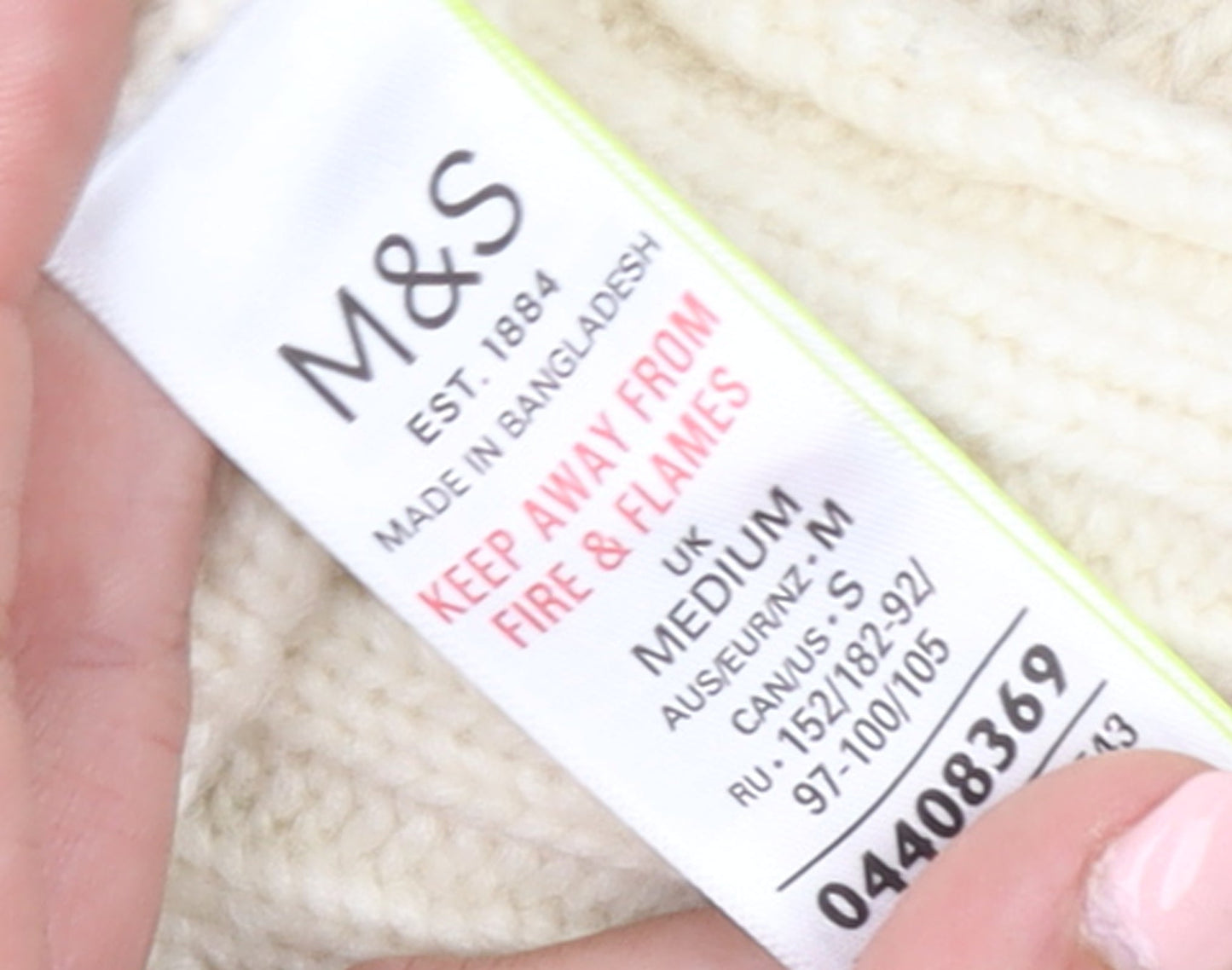 Marks and Spencer Womens Beige Roll Neck Cable-Knit Jumper M
