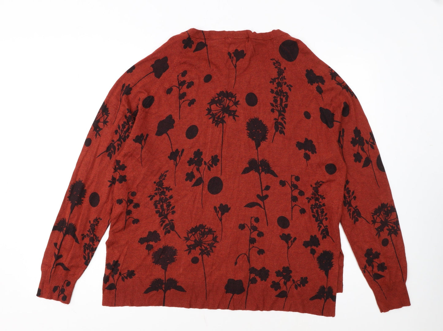 Marks and Spencer Women’s Brown Floral Knit Jumper UK 18