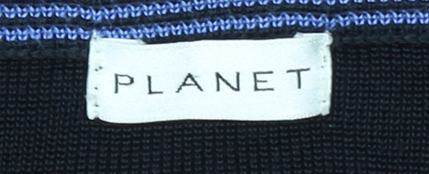 Planet Women’s Black A-Line Knit Midi Skirt Size M Button Front