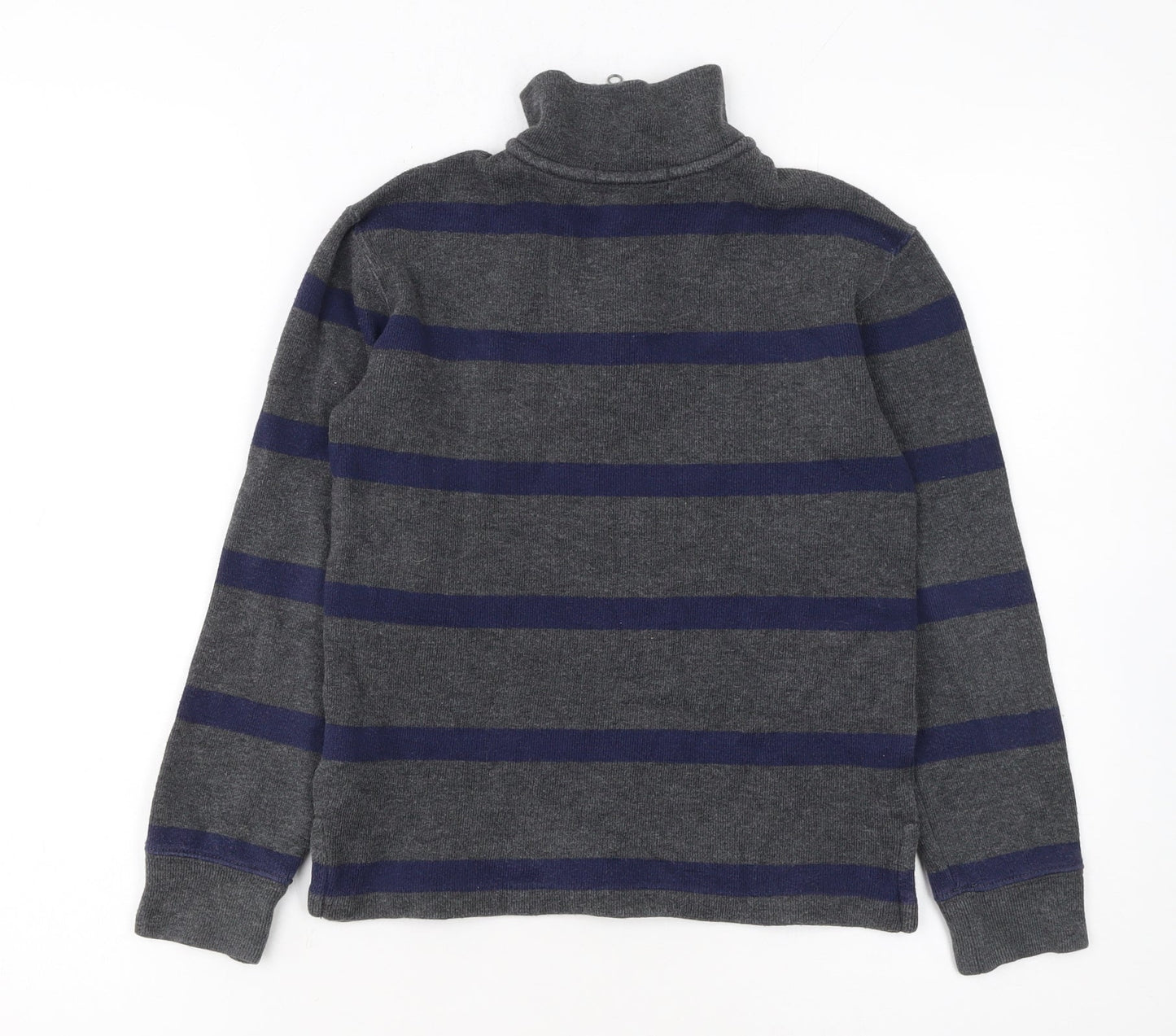 Ralph Lauren Boys Grey Striped 1/4 Zip Knit Sweatshirt Size 8 Years